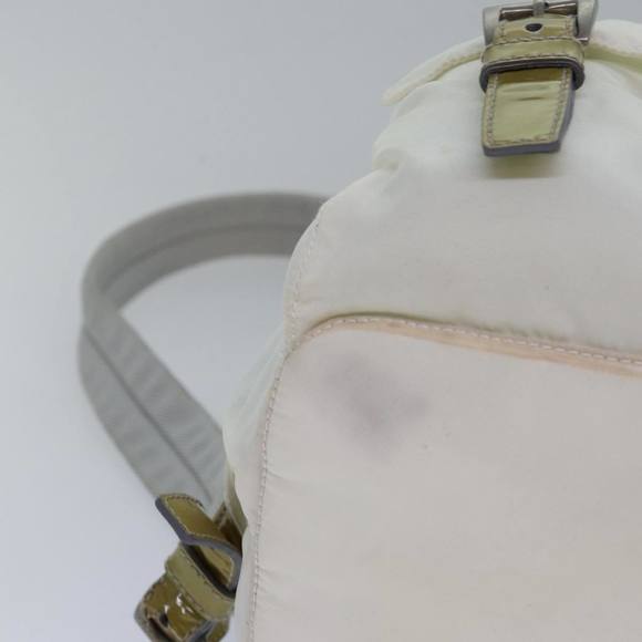 PRADA Backpack Nylon White Silver Auth 85291V main image 14